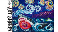 The Art Sherpa: Great White Shark Learn to paint like Van Gogh Acrylic for Beginners