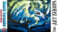 The Art Sherpa: Shark Tornado step by step beginner Acrylic Painting tutorial