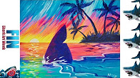 Thumbnail image for The Art Sherpa: Tropical Paradise Sunset With shark Fin Acrylic painting Beginners Tutorial