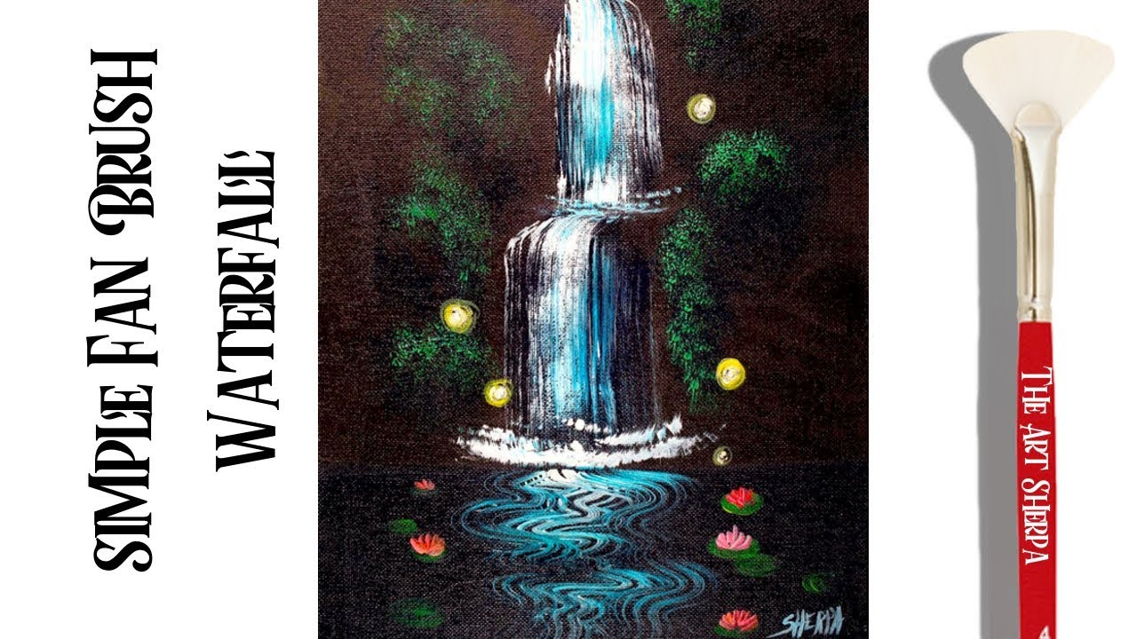 The Art Sherpa: Easy waterfall Acrylic painting Technique with a Fan Brush
