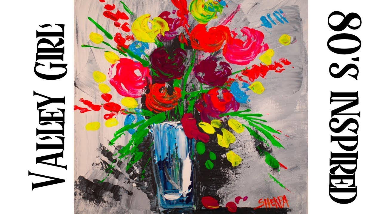 The Art Sherpa: Easy Playful 80's Abstract Floral step by step Lisa Frank inspired art